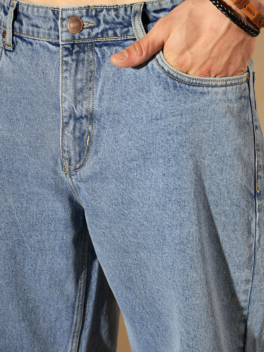 Blue Faded Korean Baggy Jeans