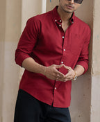Brick Red Oxford Shirt 100% Cotton