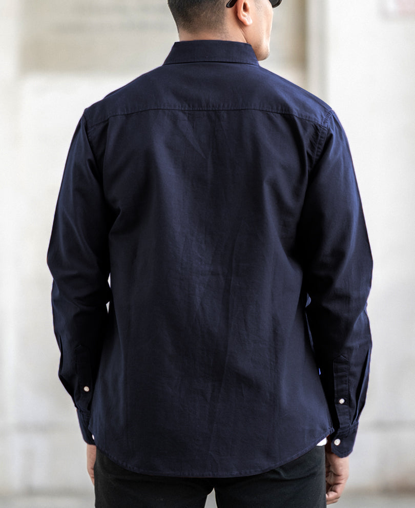 Navy Oxford Shirt 100% Cotton