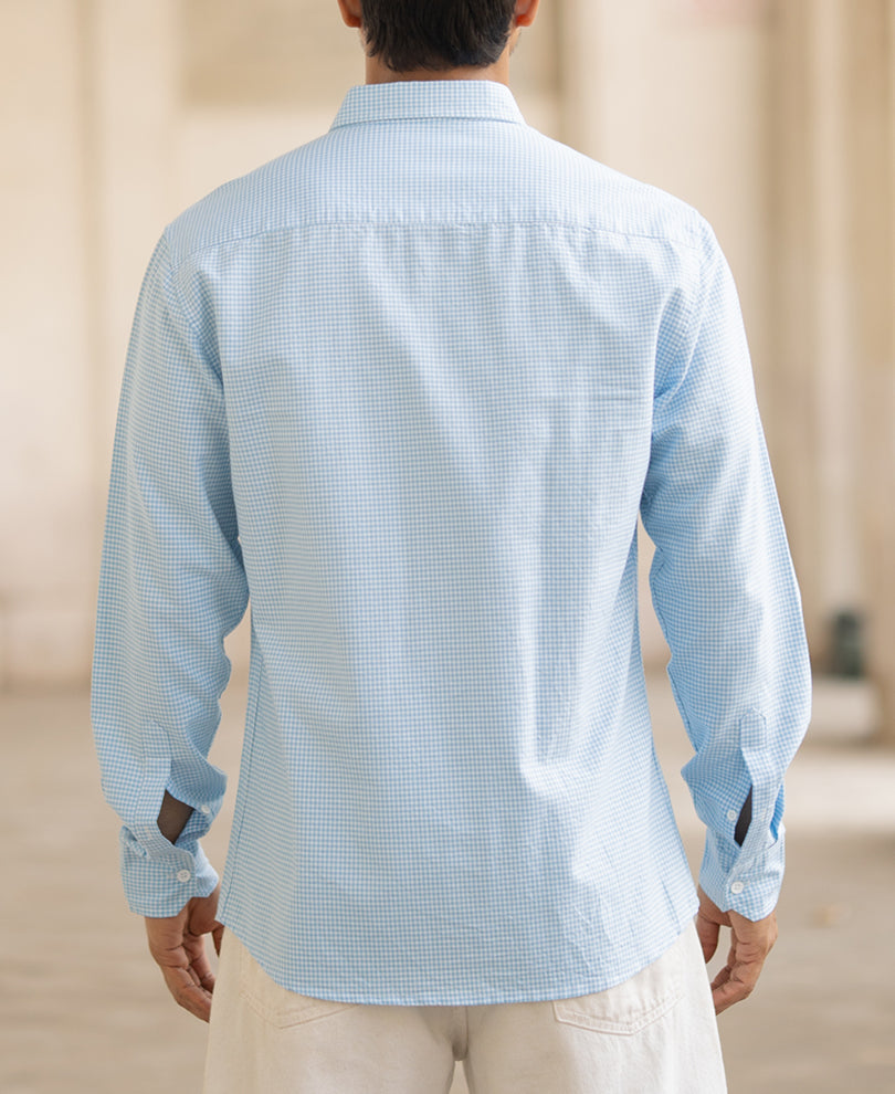 Blue Micro Checked Shirt