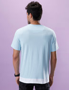 Blue Layered Look Crew Neck T-Shirt