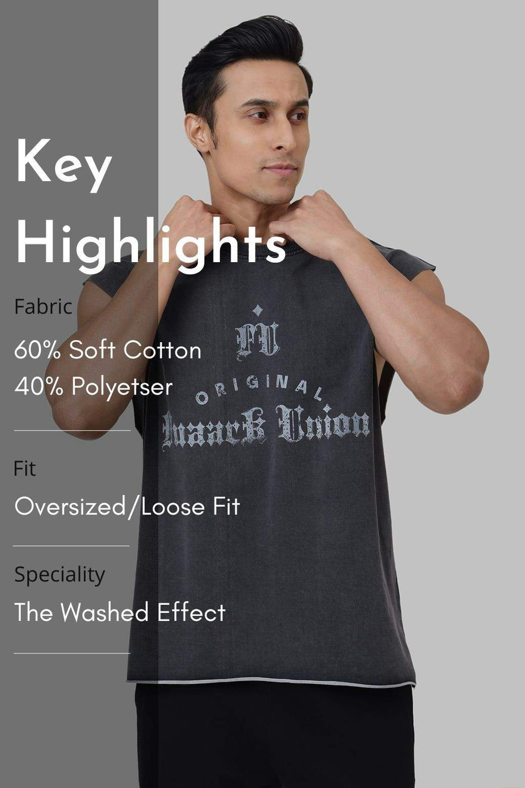 Shadow Washed Capsleeves Tank Dark Grey