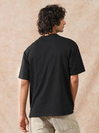 Heavy GSM Placement Printed T-Shirt | Black