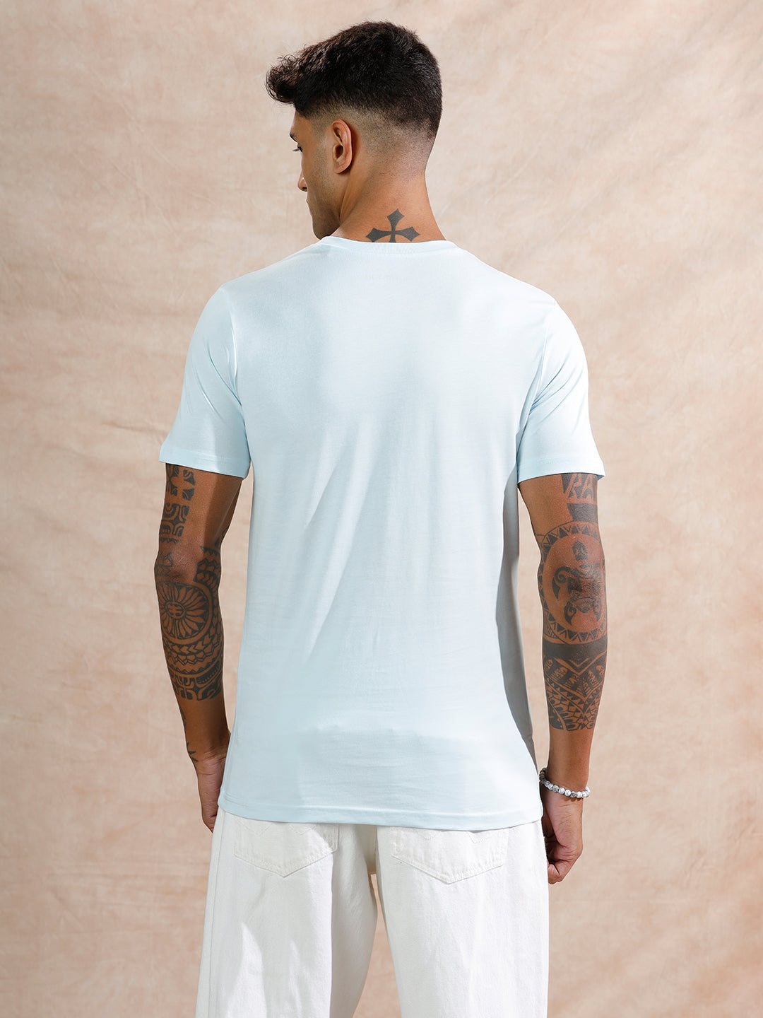 Spiral Circles Logo Printed T-Shirt | Blue