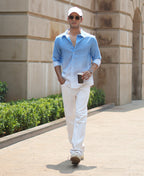 Blue Ombre Shirt 100% Cotton
