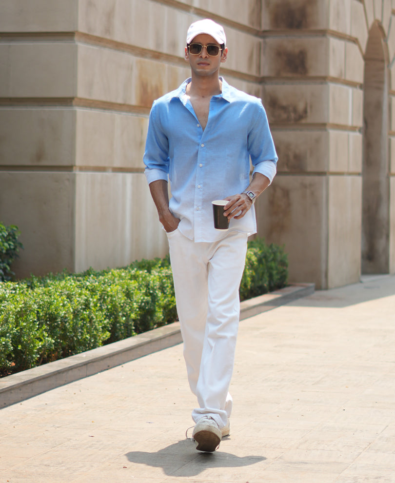 Blue Ombre Shirt 100% Cotton
