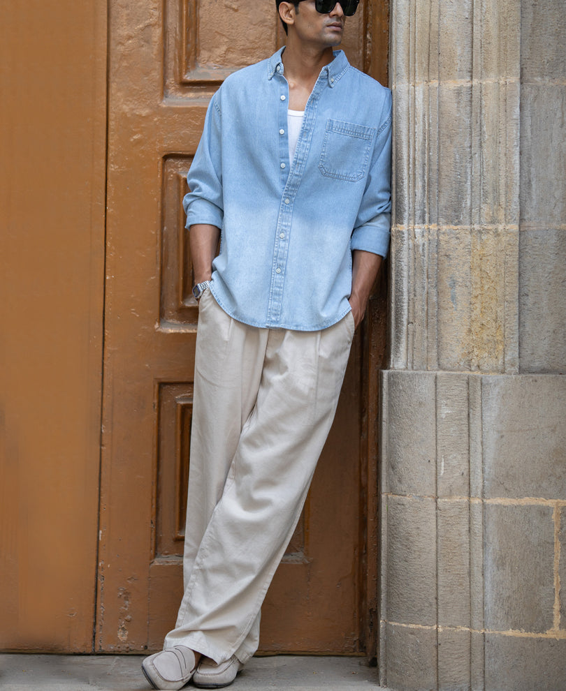 Light Blue Ombre Denim Shirt