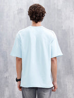 Wrogn Logo Raw-Edged Tee | Light Blue