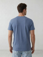 Slim Fit Placement Printed T-Shirt | Blue