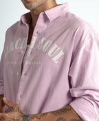Pastel Pink Structured Printed Shirt