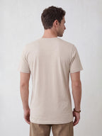 Slim Fit Placement Printed T-Shirt | Beige