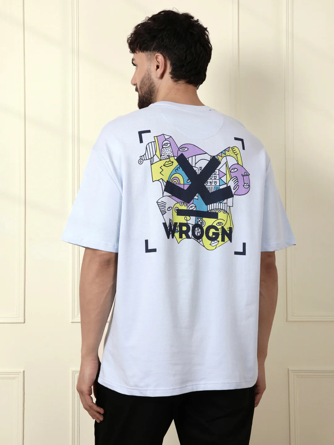 Heavy GSM Back Printed T-Shirt | Blue