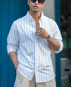 White Oxford Stripe Shirt 100% Cotton