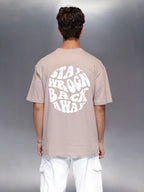 Men’s oversized graphic tee | Beige