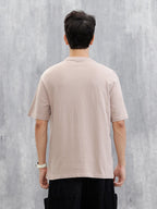 Printed Logo Oversized T-Shirt | Beige