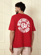 Puff Print Oversized T-Shirt | Red