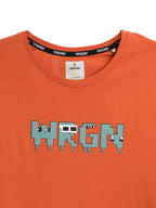 Wrogn Pixel Printed Rust T-Shirt