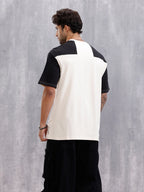 Graphic Printed Oversized Fit Cut &Sew T-Shirt | Beige