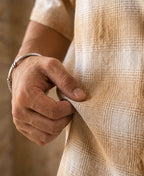 Beige Structured Checks Shirt