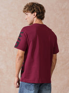 Heavy GSM Printed Oversized T-Shirt | Wine