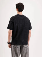 Washed Embroidery Patch T-Shirt   |  Black