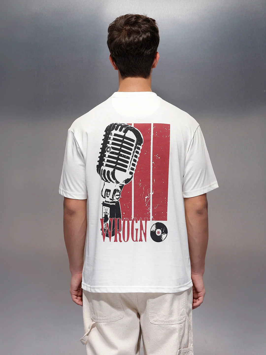 Casual Back Printed Oversized T-Shirt  | White
