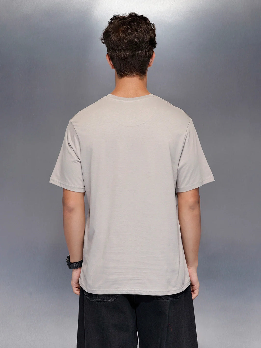 Men’sregular fit printed t-shirt | Grey