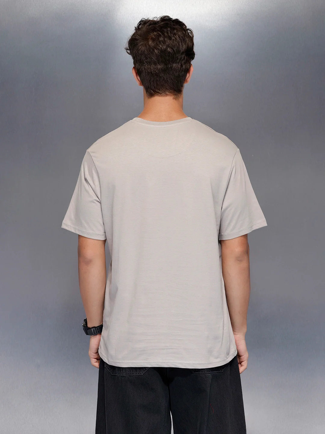 Men’sregular fit printed t-shirt | Grey