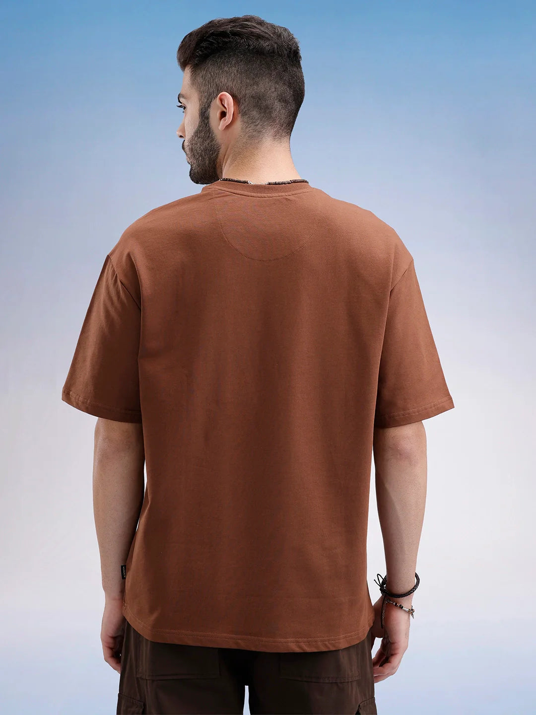 Oversized Fit Puffer Printed T-Shirt | Brown