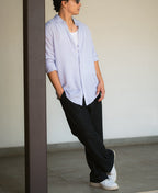 Light Blue Linen Blend Shirt