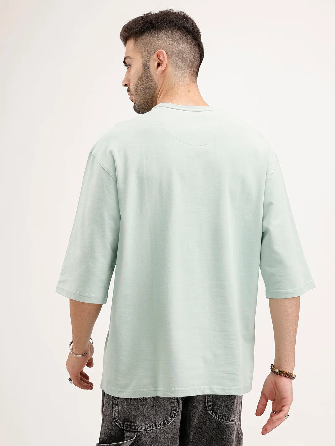Oversized Fit 3/4 Sleeves T-Shirt | Green