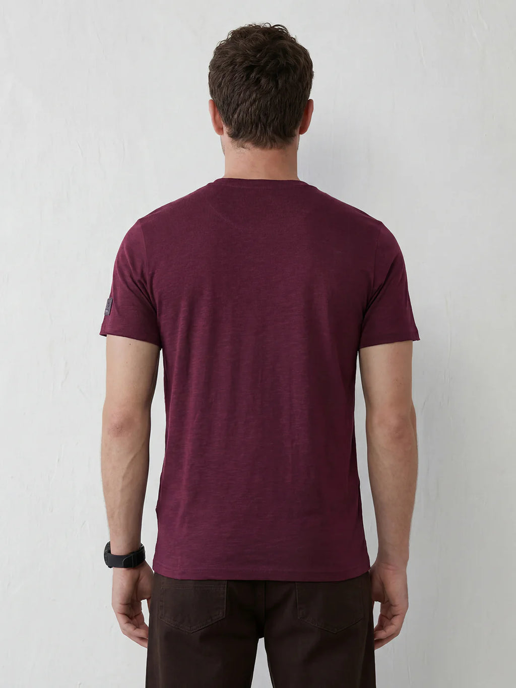 Slub Cotton Slim Fit Tee | Maroon
