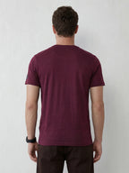 Slub Cotton Slim Fit Tee | Maroon