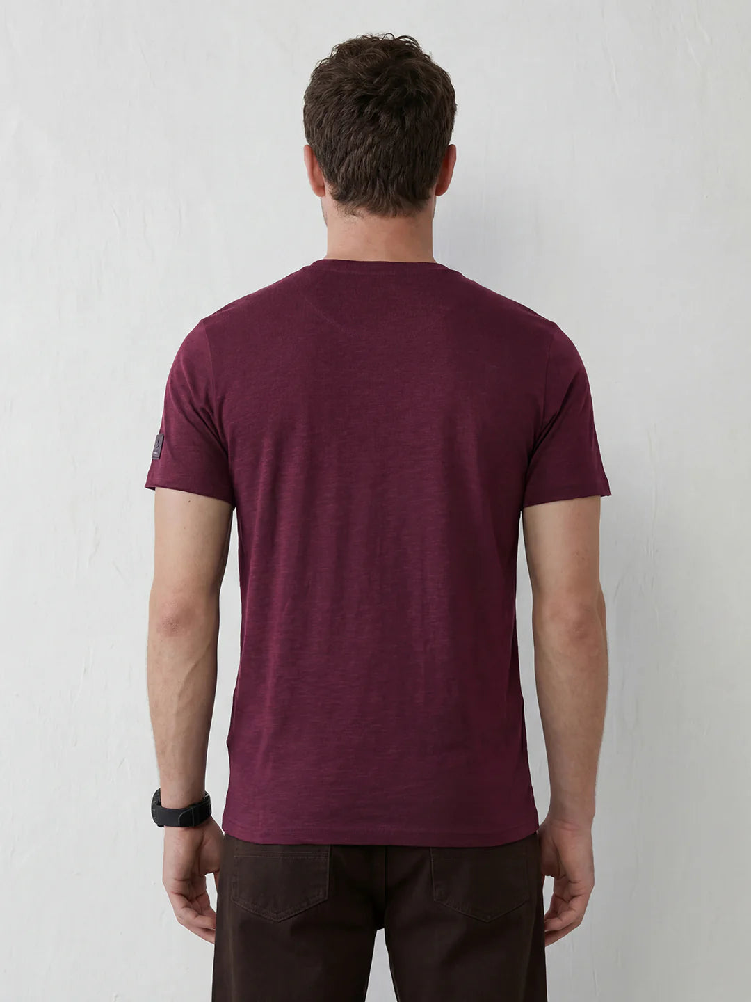 Slub Cotton Slim Fit Tee | Maroon