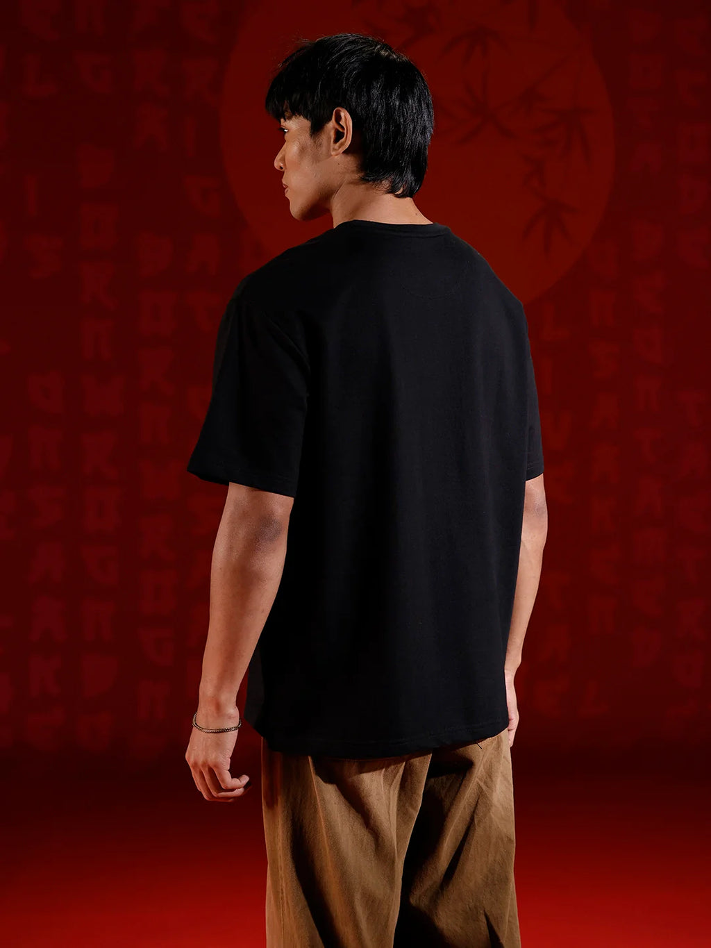 Samurai multi-print oversized T-shirt | Black