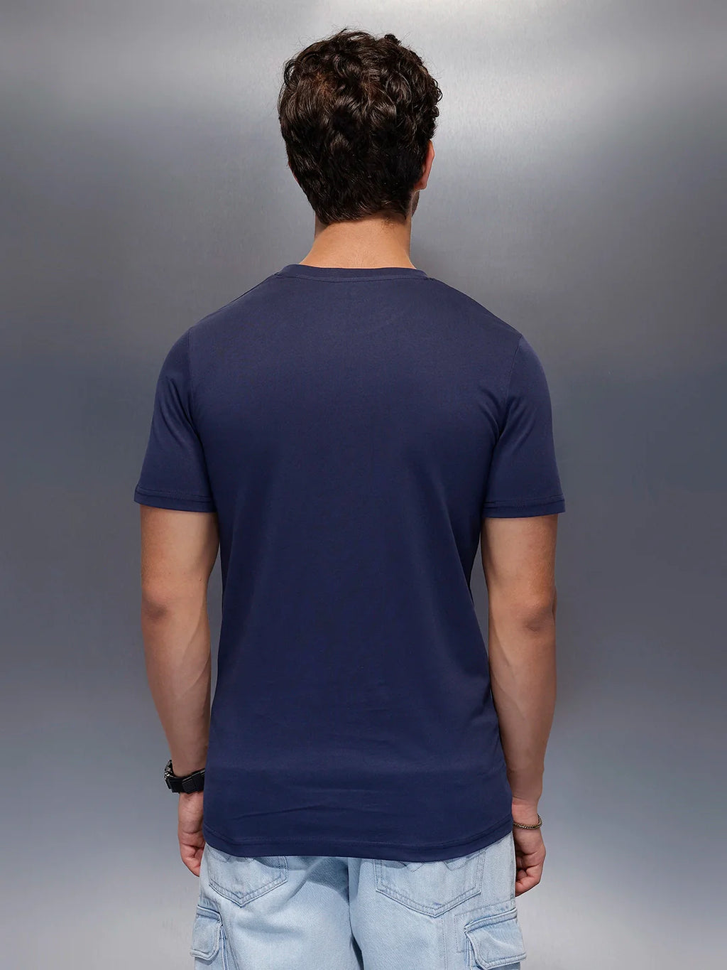Classic Placement Printed T-Shirt   |  Navy Blue