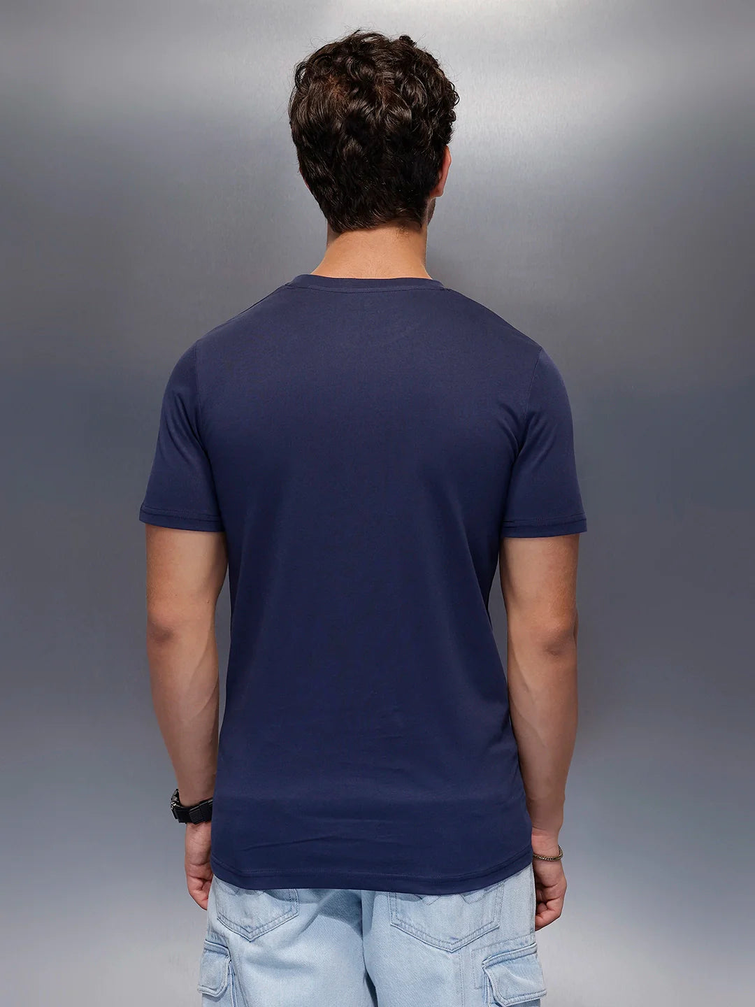 Classic Placement Printed T-Shirt   |  Navy Blue