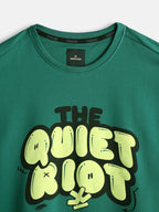 Puff Print Oversized Fit T-Shirt | Green
