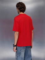 Men’s pop graphic red cotton T-shirt | Red