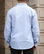 Blue Lightweight Striped Shirt 100% Cotton