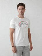 Distressed Graphic Slim Fit T-Shirt | Off White