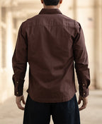 Brown Full Sleeves Regular Fit Linen Shirt