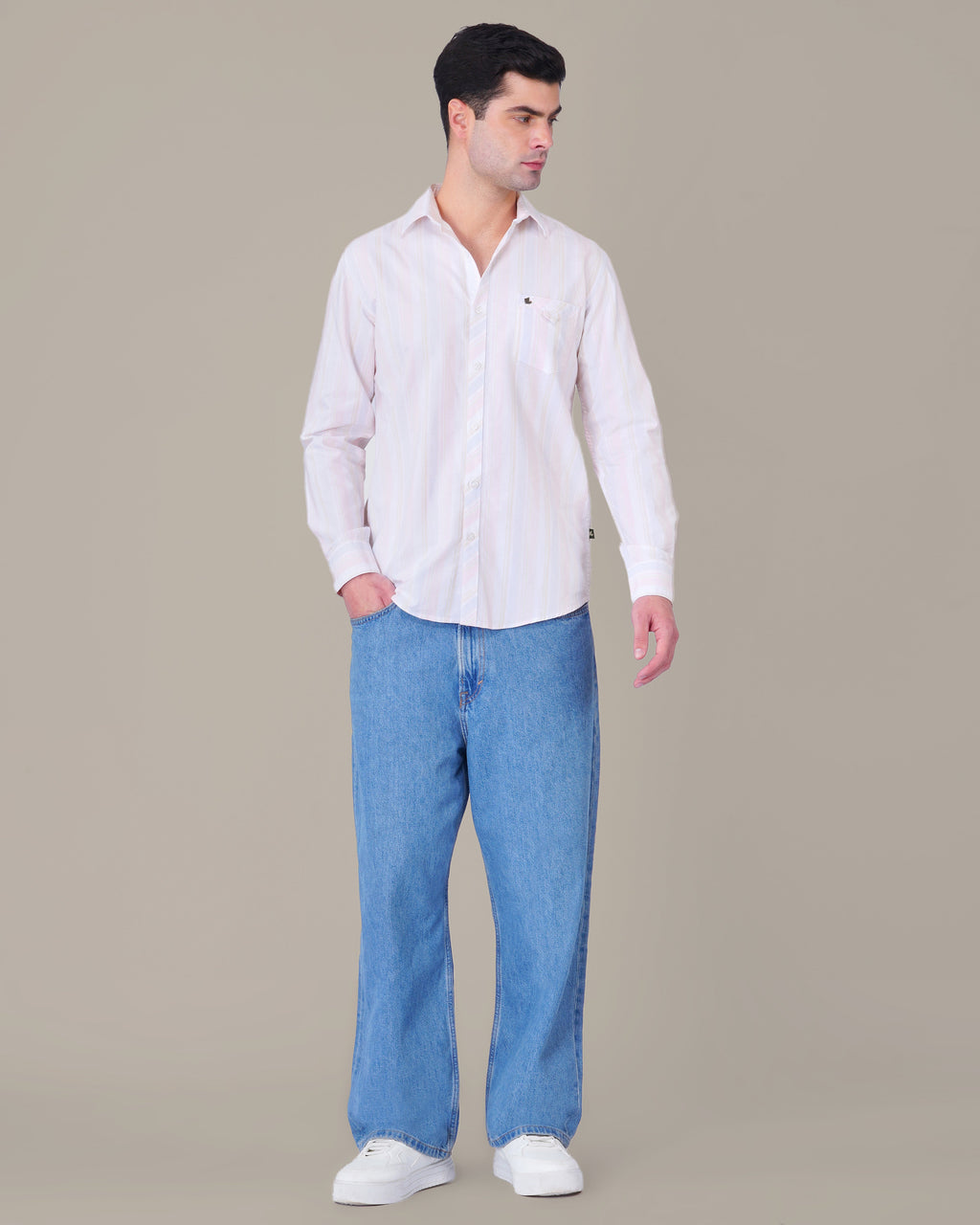 Pastel Striped 100% Cotton Oxford Shirt