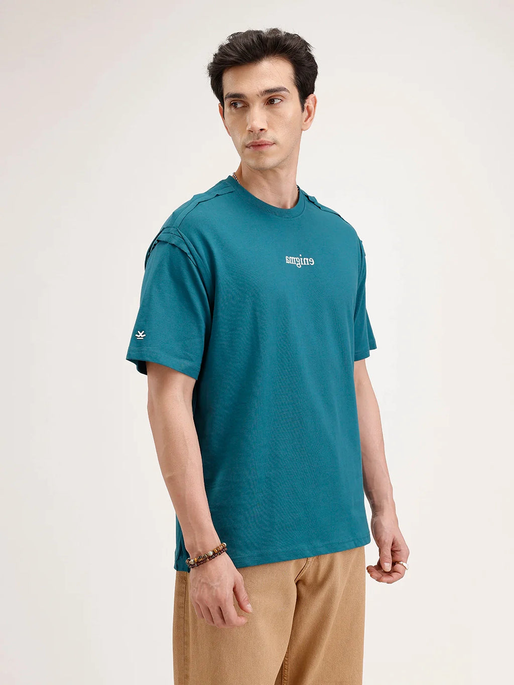 Oversized Placement Cut & Sew T-Shirt | Green