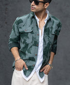 Green Jacquard Overshirt
