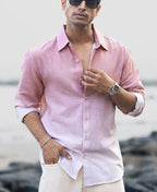 Dusty Pink Lightweight Ombre Shirt 100% Cotton