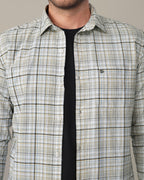 Multicolor Plaid Linen Plus Cotton Blend Shirt