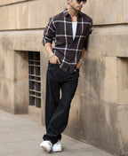 Brown Structure Checks Shirt