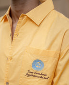 Mustard Yellow Embroidered Shirt 100% Cotton