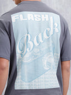 Casual Men Oversized Fit Tee With Graphic | Grey